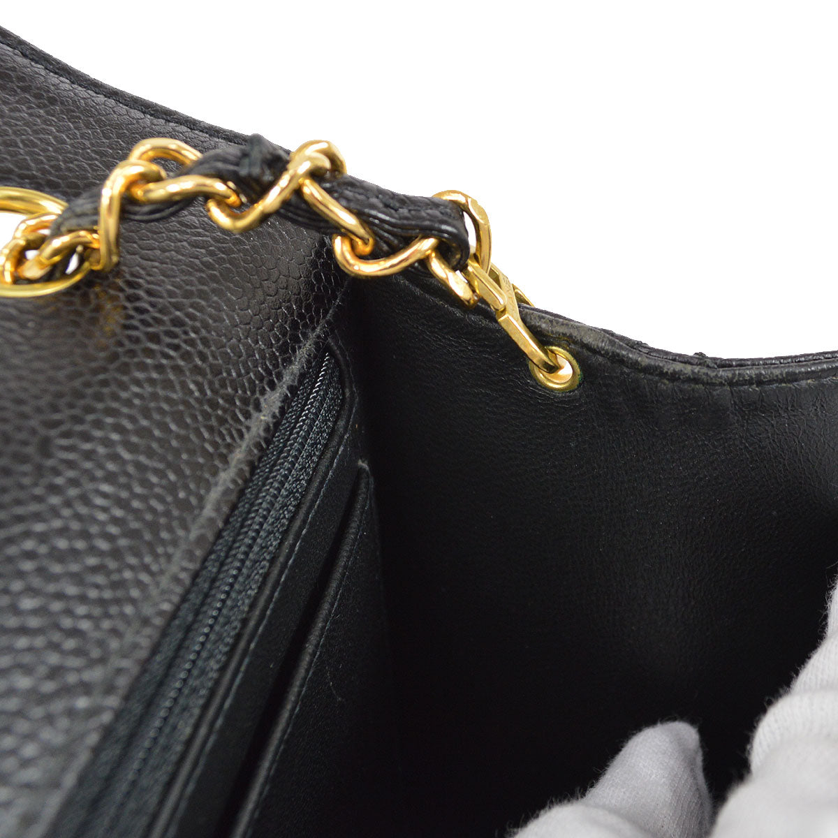 CHANEL 1998 Classic Flap Jumbo Black Caviar 74571