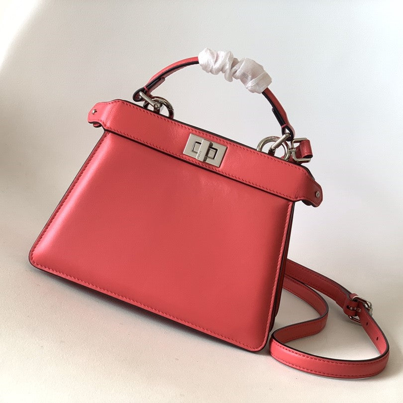 Luxury FendiPeekaboo ISeeU Petite 20 Bag Hot Pink Lambskin Shw