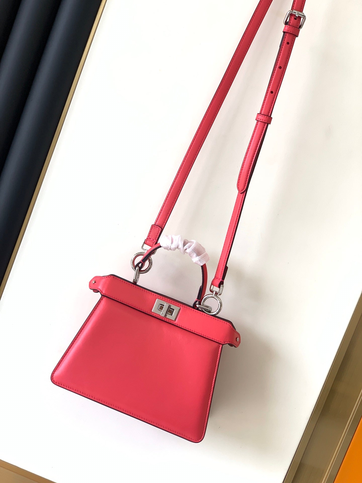Luxury FendiPeekaboo ISeeU Petite 20 Bag Hot Pink Lambskin Shw