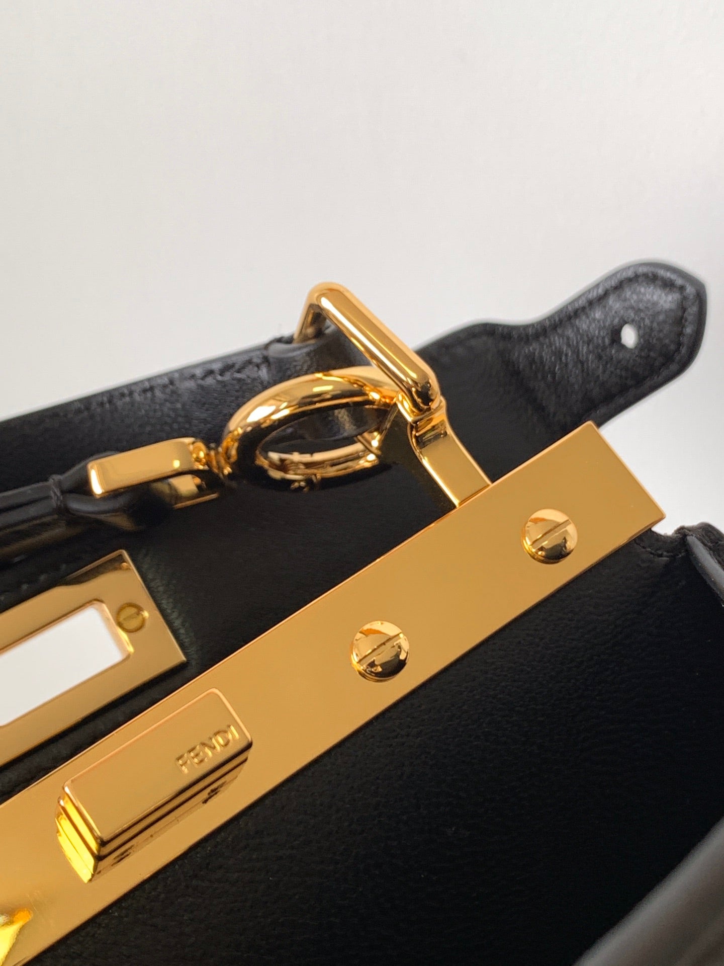 Luxury FendiPeekaboo ISeeU Petite 20 Bag Black Lambskin Ghw