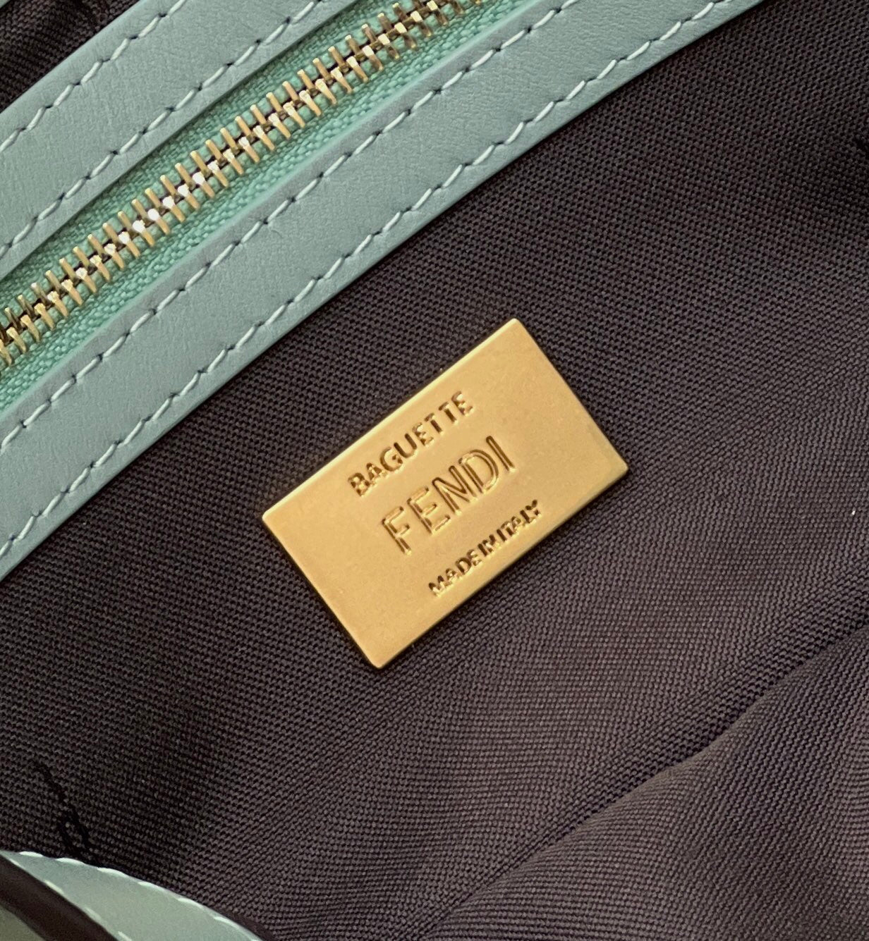 Luxury FendiBaguette 27cm Powder Blue Lambskin Gold Hardware