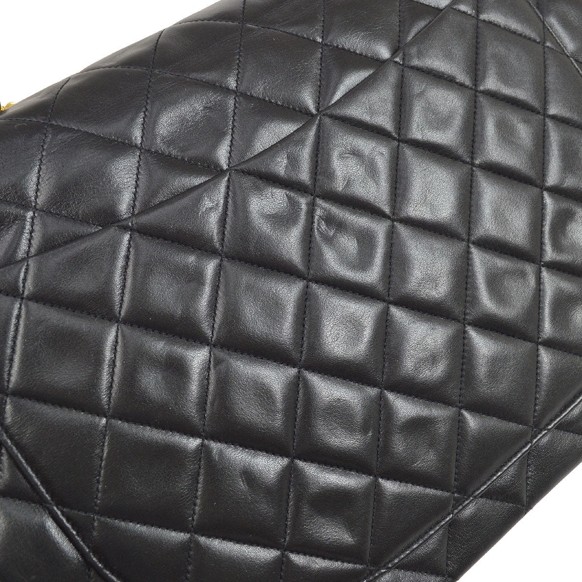 CHANEL 1991-1994 Black Lambskin Classic Flap Maxi 75041