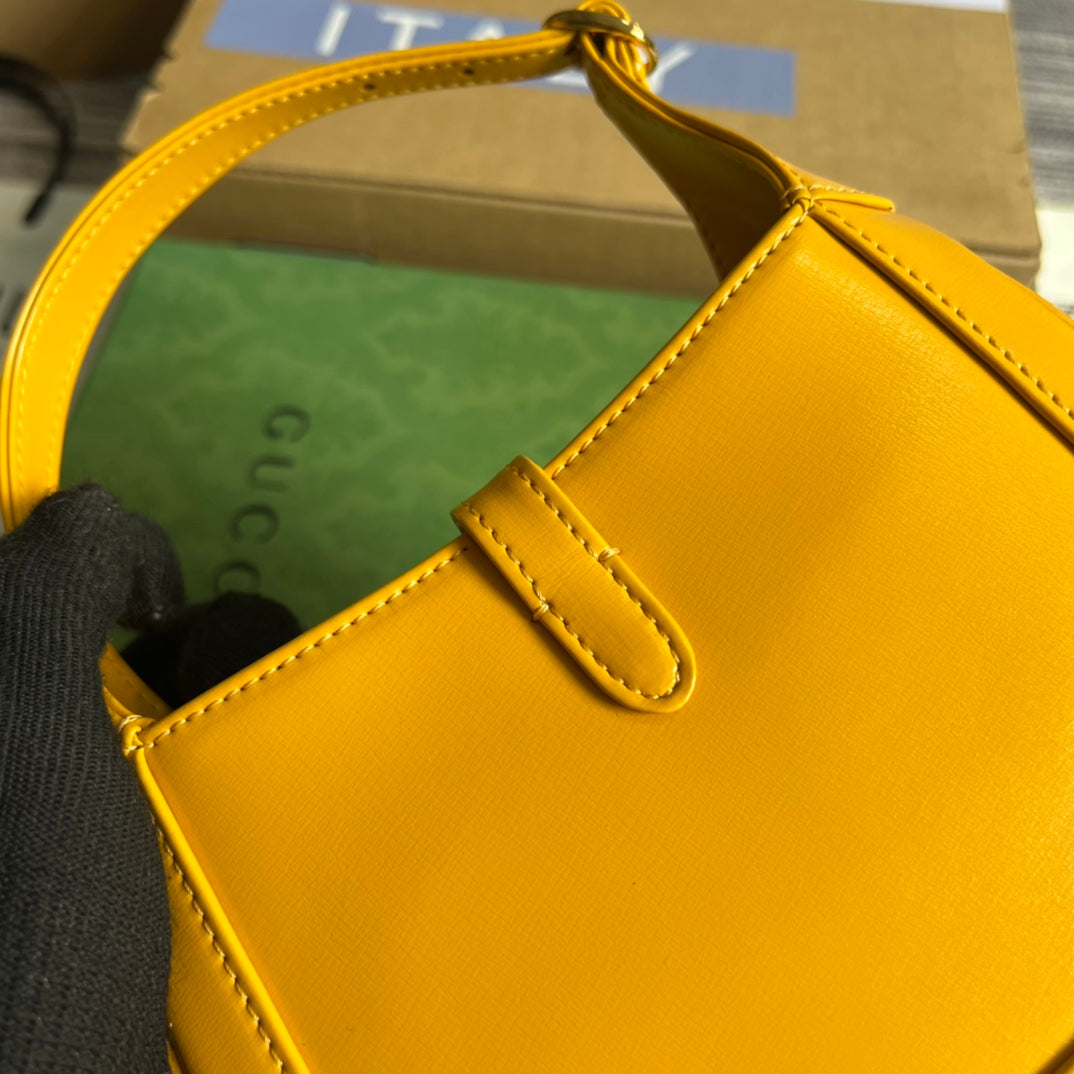 Luxury Gucci GG JACKIE MINI 19 SHOULDER BAG IN YELLOW CALFSKIN