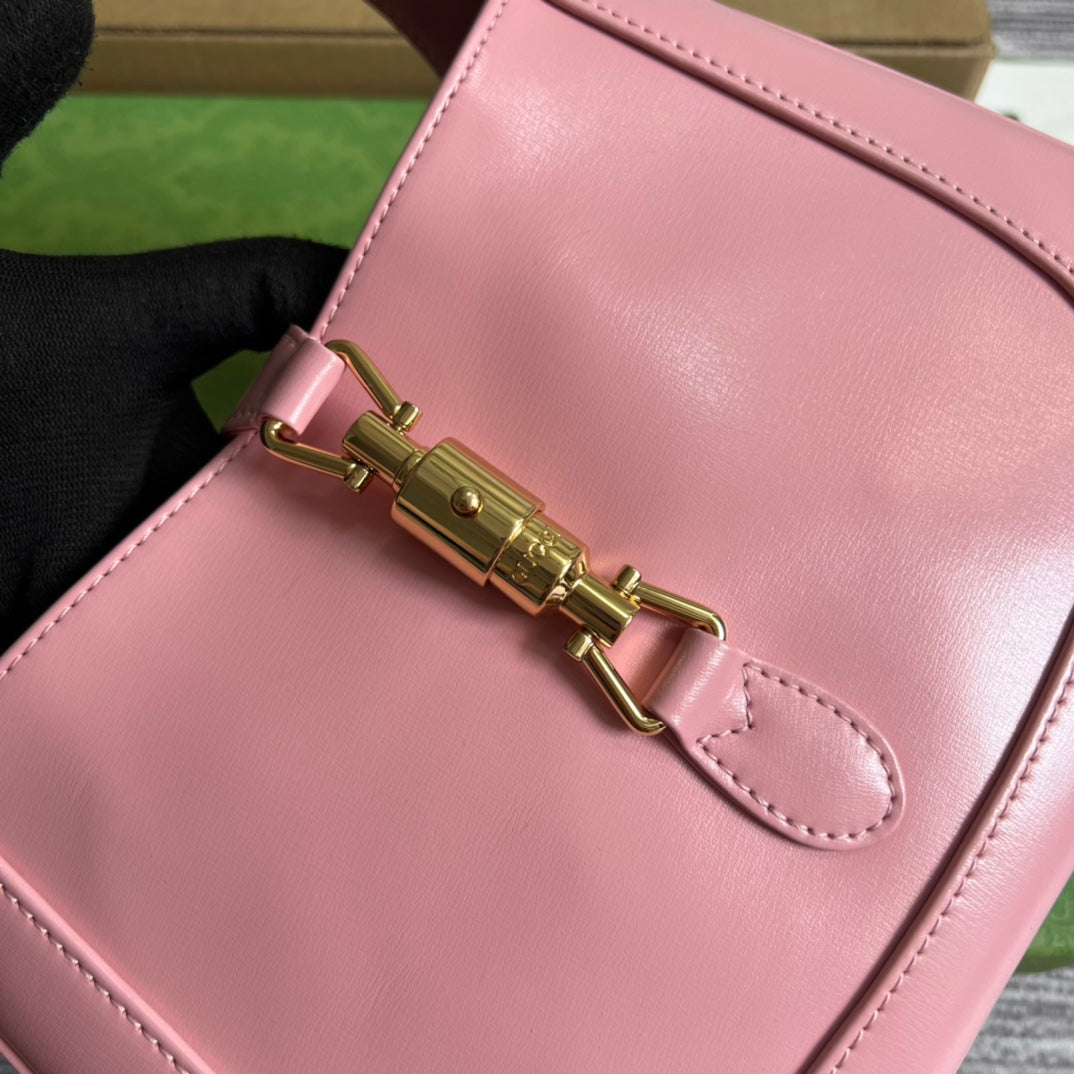 Luxury Gucci GG JACKIE SMALL 28 SHOULDER BAG IN PINK PASTEL CALFSKIN
