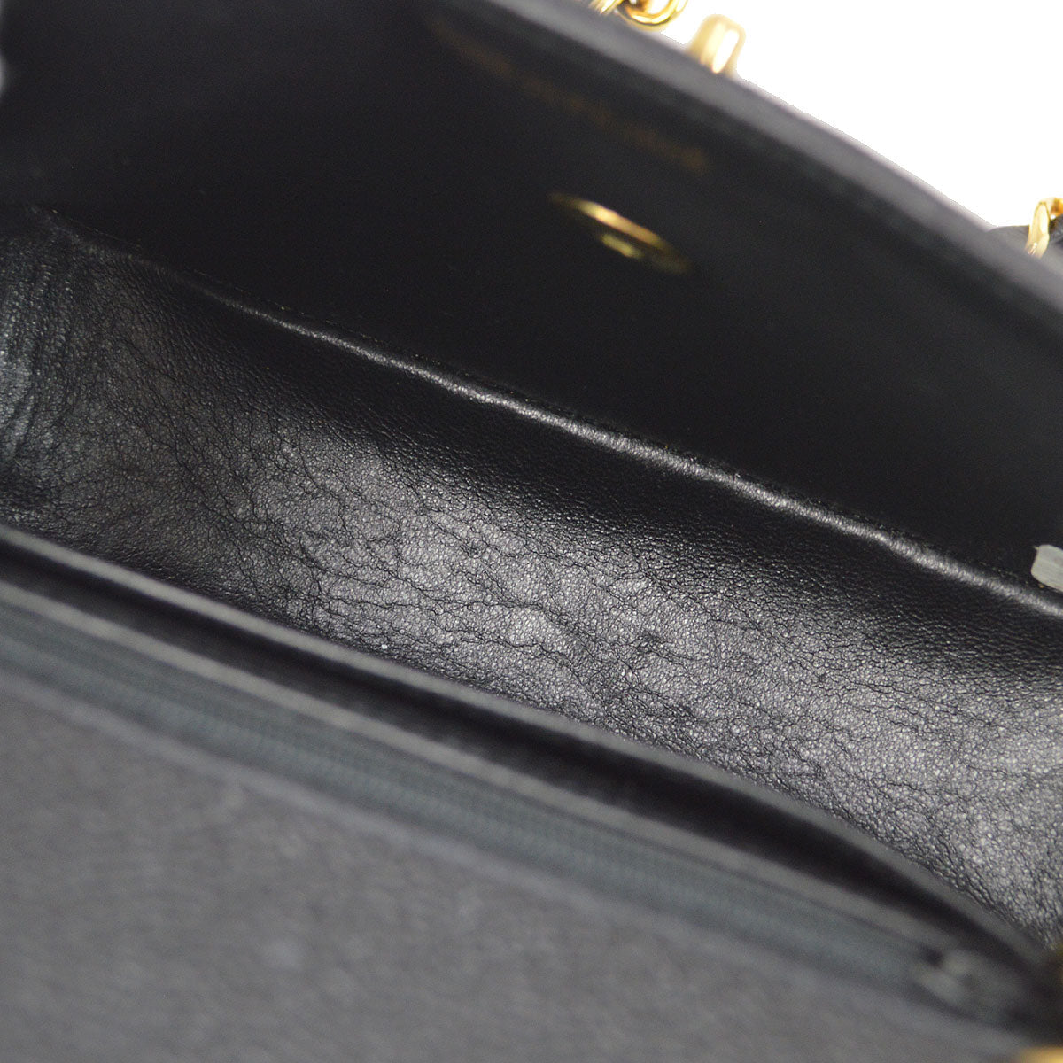 CHANEL★ 1994-1996 Black Caviar Chevron Letter Flap Bag 75337