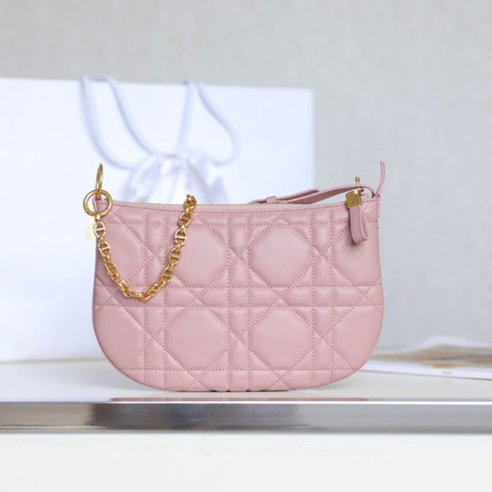 Luxury DiorMINI CARO BAG 25 IN LIGHT PINK LAMBSKIN
