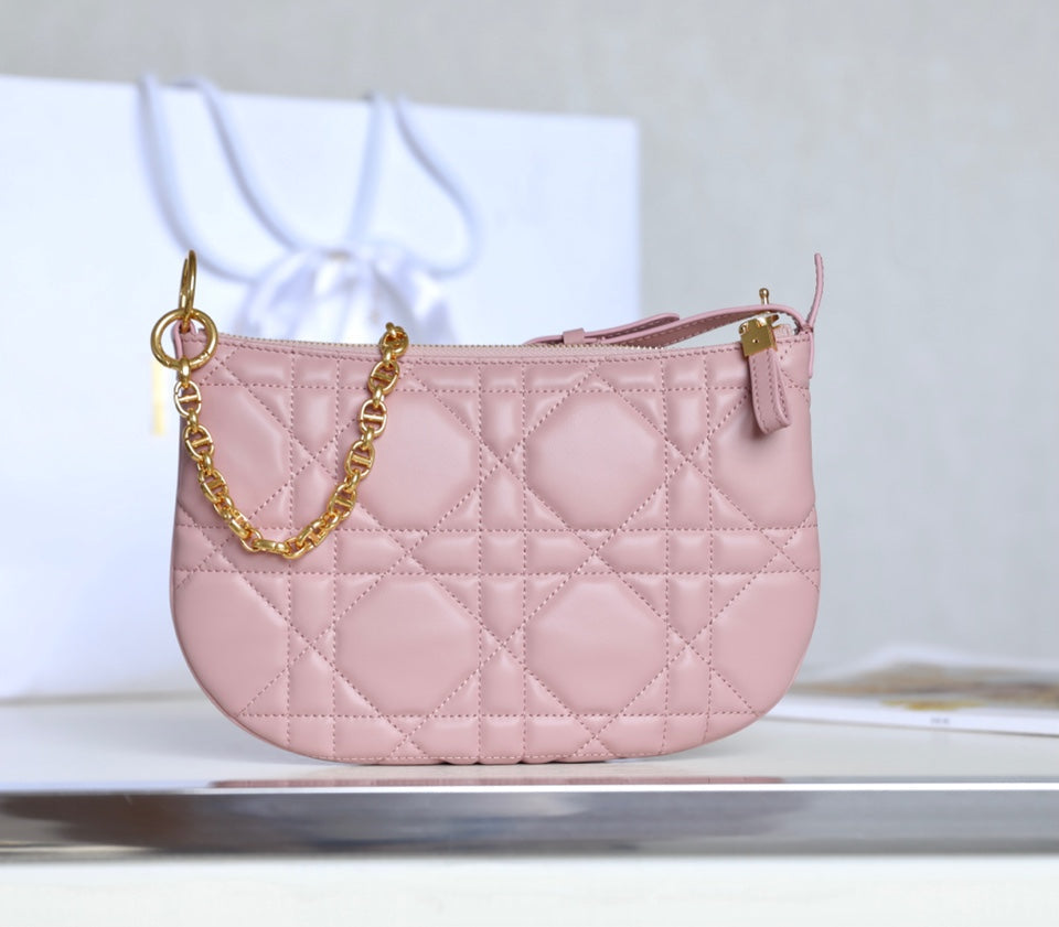 Luxury DiorMINI CARO BAG 25 IN LIGHT PINK LAMBSKIN