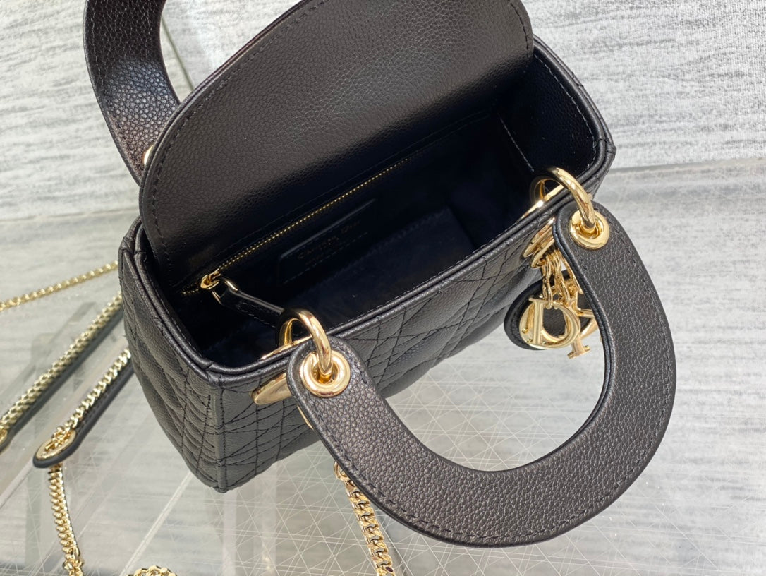 Luxury Diormini lady 17 black casfskin ghw