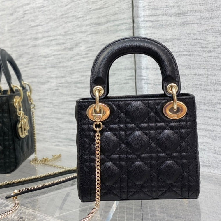 Luxury Diormini lady 17 black casfskin ghw