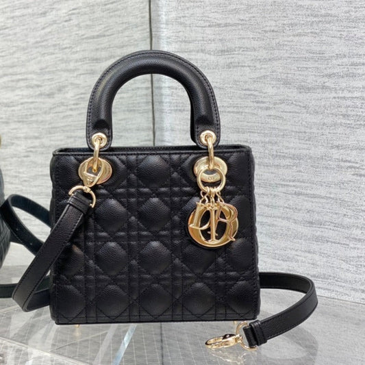 Luxury Diorsmall lady 20 black calfskin ghw