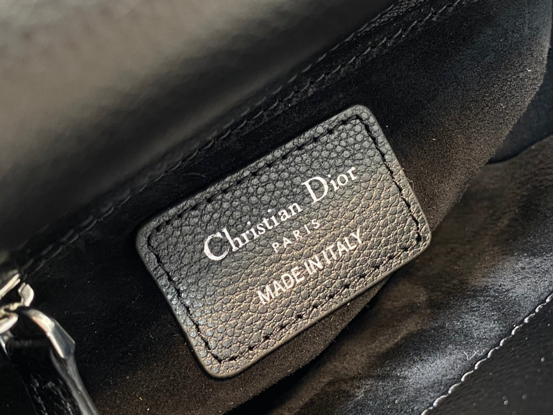 Luxury Diormini lady 17cm black calfskin shw