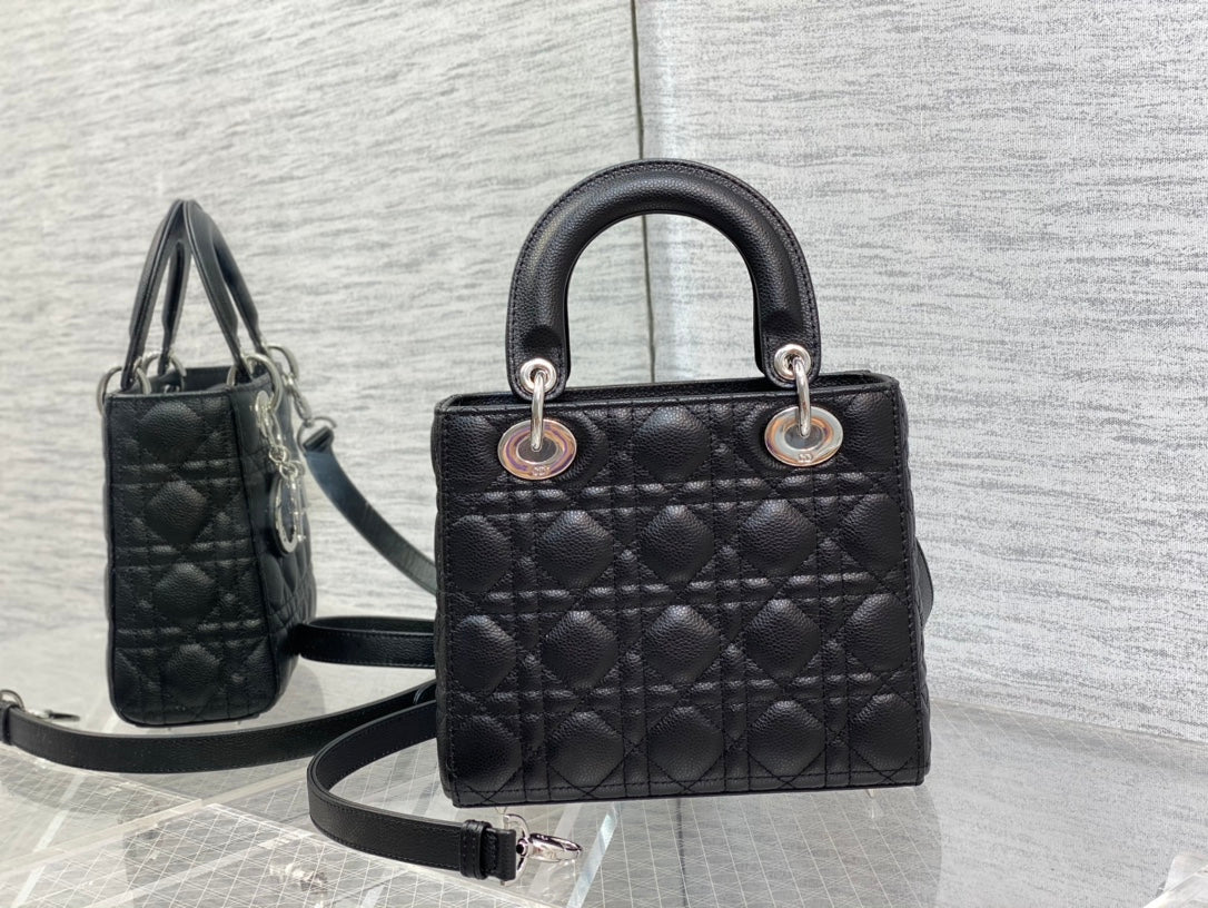 Luxury Diorsmall lady 20 black calfskin shw
