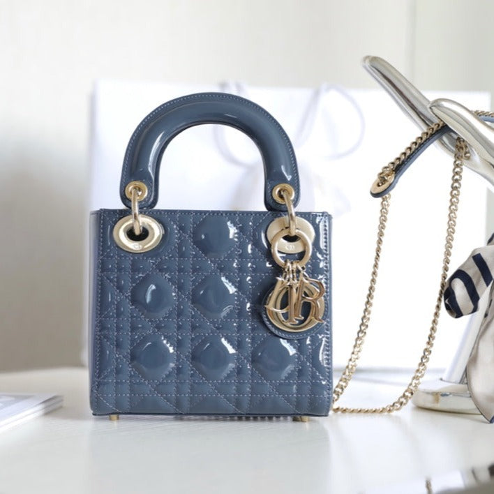 Luxury DiorLADY 17 IN SKY AEGEAN BLUE WITH CANNAGE PATTERN