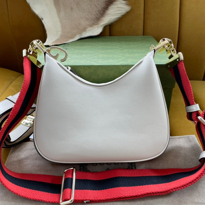 Luxury Gucci GG ATTACHE 23 SMALL SHOULDER BAG WHITE CALFSKIN