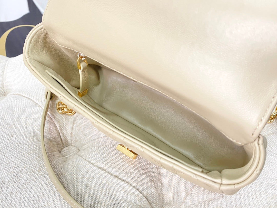 Luxury DiorSMALL CARO BAG 20 PALE YELLOW CALFSKIN