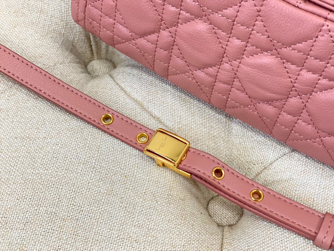 Luxury DiorLARGE CARO BAG 28 ANTIQUE PINK CALFSKIN