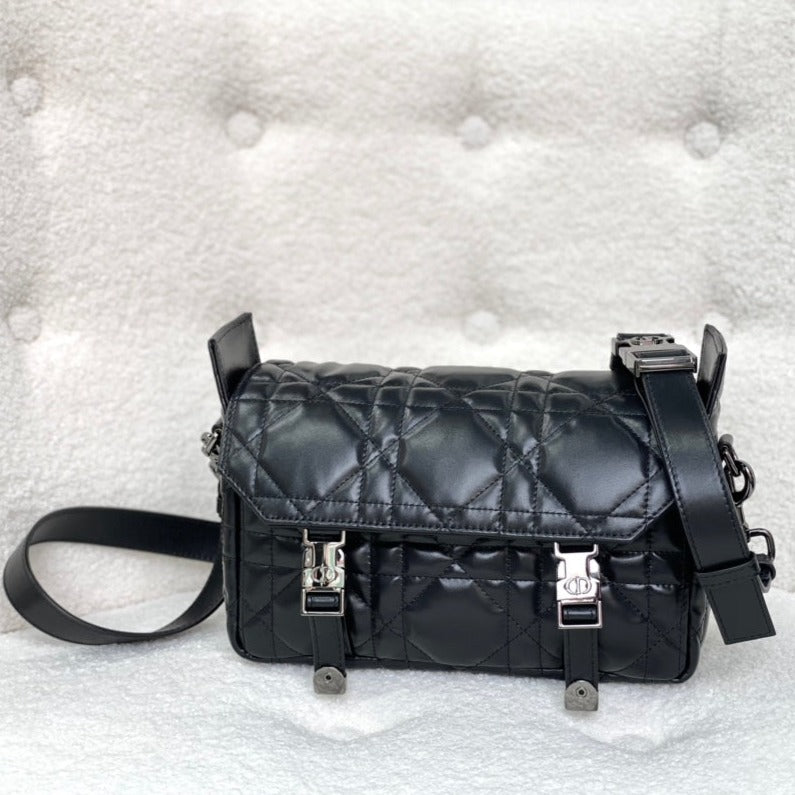 Luxury DiorSMALL  DIORCAMP BAG 23 IN BLACK CALFSKIN