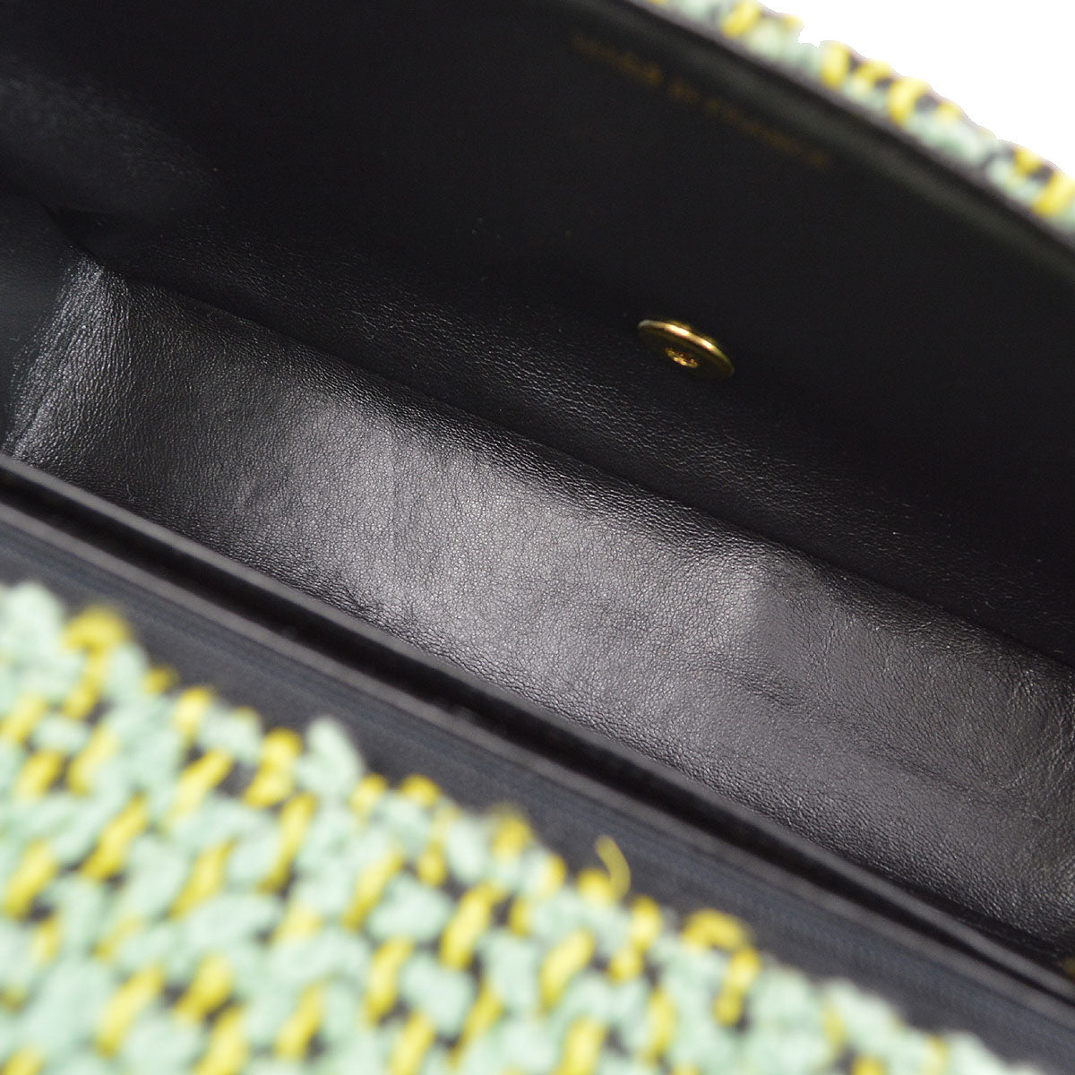 CHANEL * 1994 Classic Flap Handbag Medium Green Tweed 54084