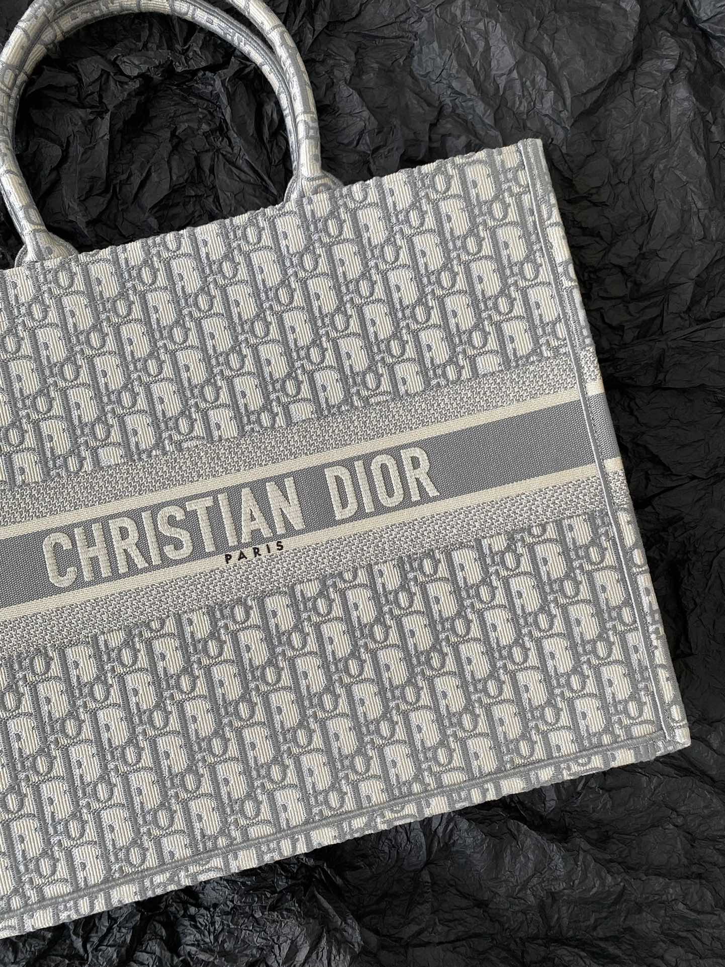 Luxury DiorLarge Book Tote 42cm Grey