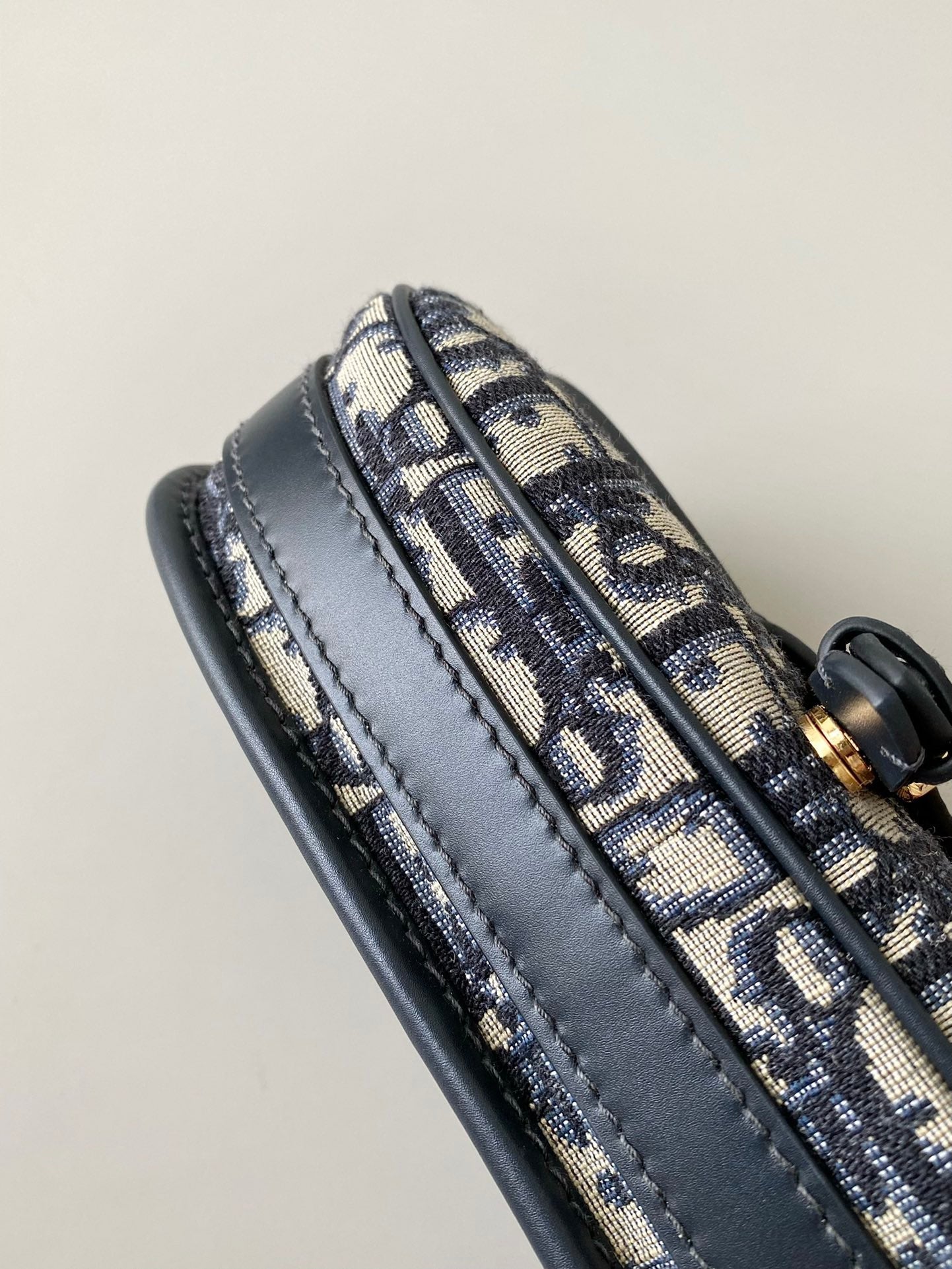 Luxury Diormedium east west bobby 22cm blue oblique canvas