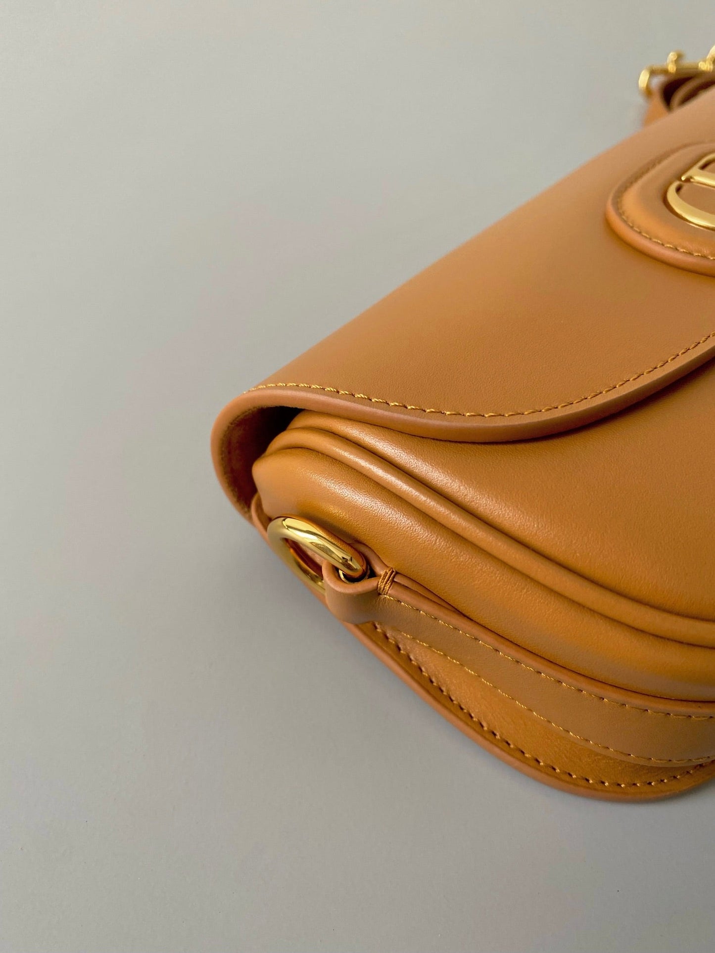 Luxury Diormedium east west bobby 22cm brown calfskin ghw