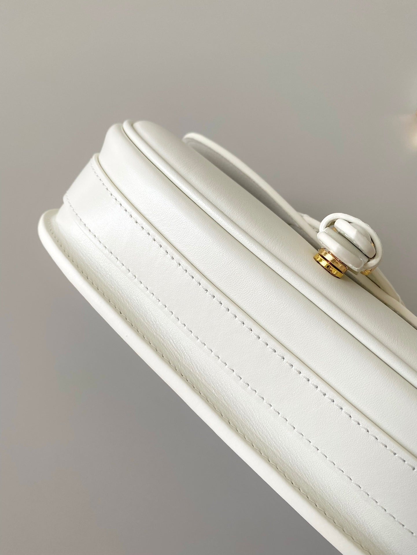 Luxury Diormedium east west bobby 22cm white calfskin ghw