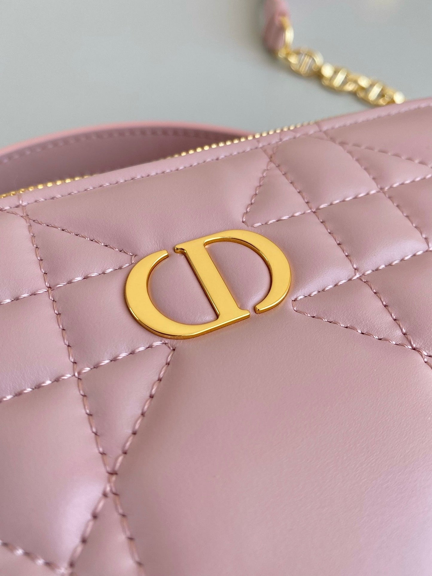 Luxury DiorCARO 18 CAMERA BAG IN LIGHT PINK CALFSKIN