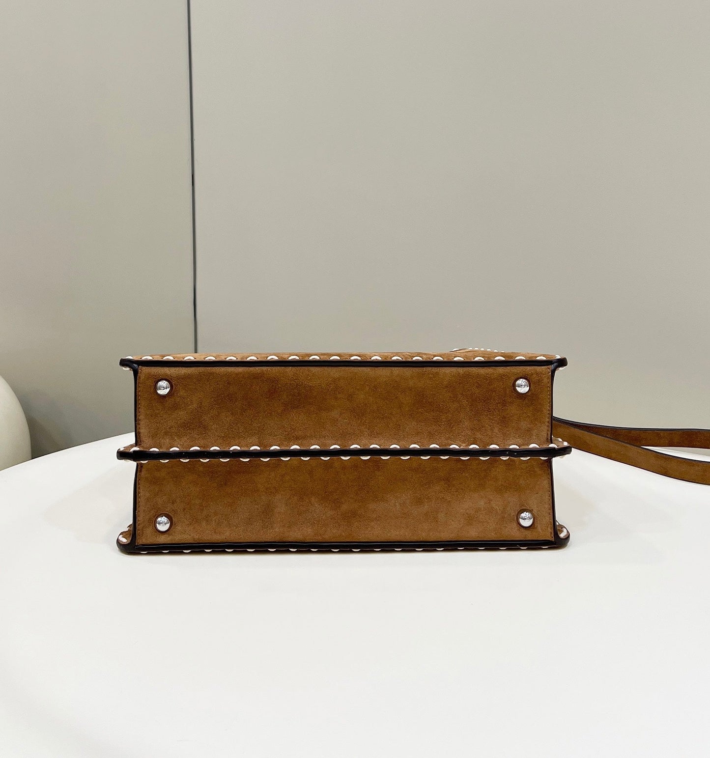 Luxury FendiPEEKABOO ISEEU 33 IN SEPIA BROWN SUEDE SILVER HARDWARE