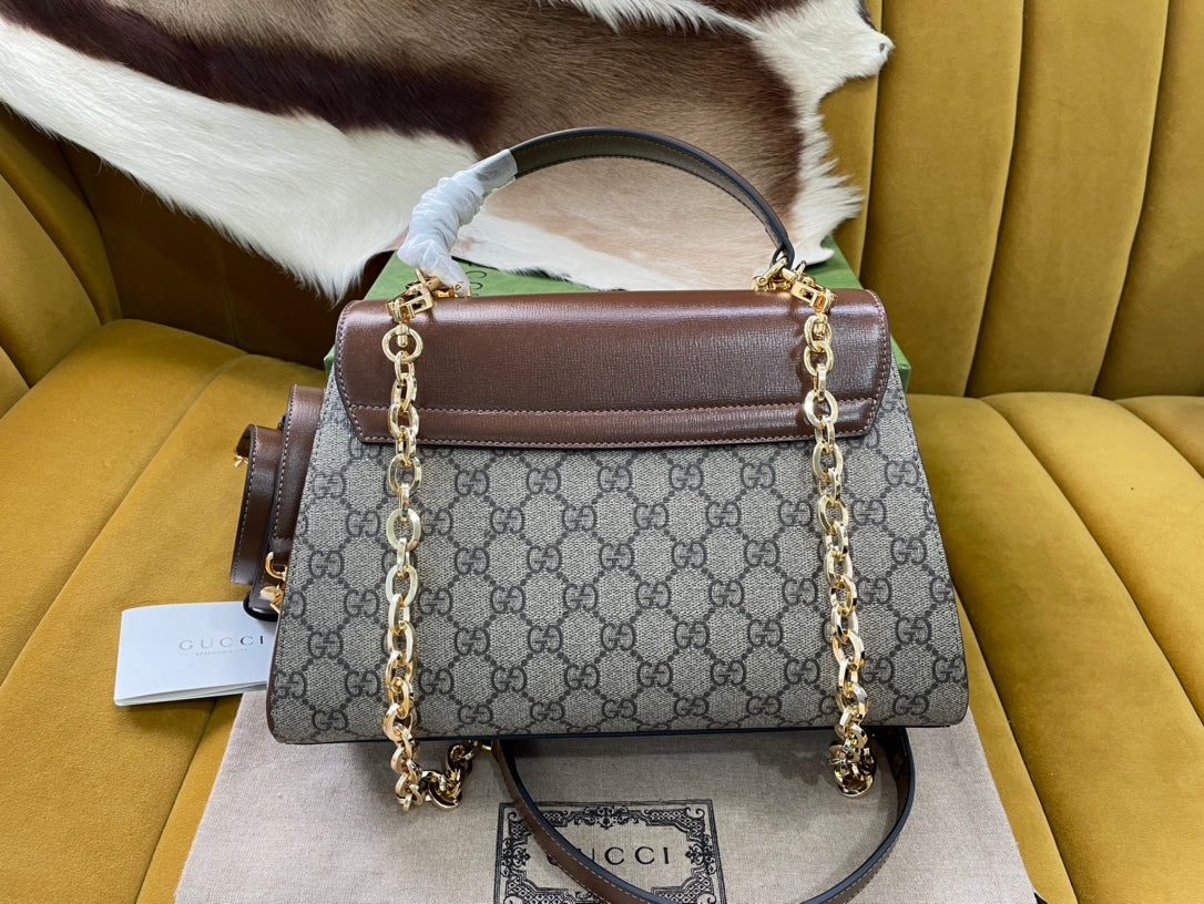 Luxury Gucci GG HORSEBIT 1955 SMALL 29 BAG BEIGE CANVAS AND LIGHT BROWN CALFSKIN