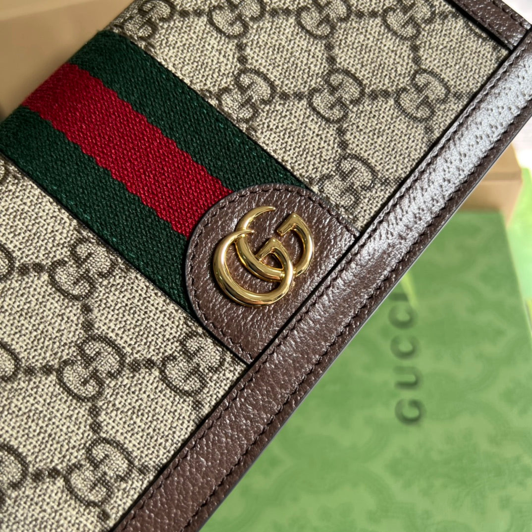 Luxury Gucci MINI 19 OPHIDIA BAG IN BROWN CALFSKIN AND BEIGE CANVAS