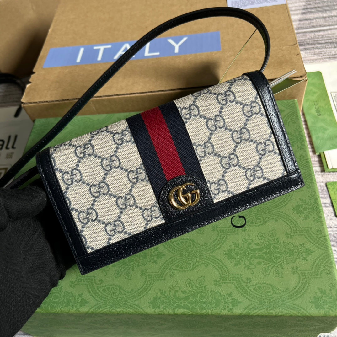 Luxury Gucci MINI 19 OPHIDIA BAG IN BLACK CALFSKIN AND BEIGE CANVAS