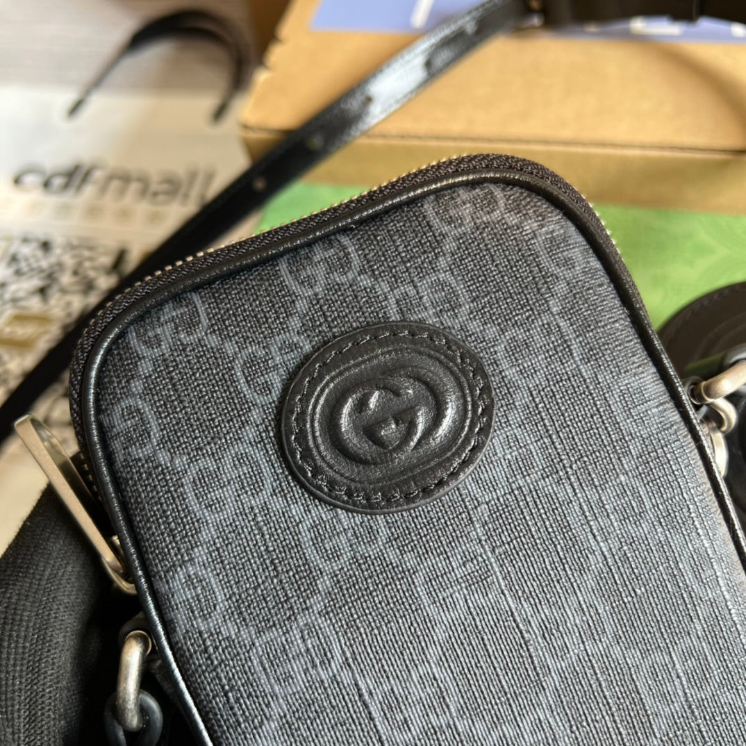 Luxury Gucci MINI BAG 17 IN BLACK CALFSKIN AND CANVAS