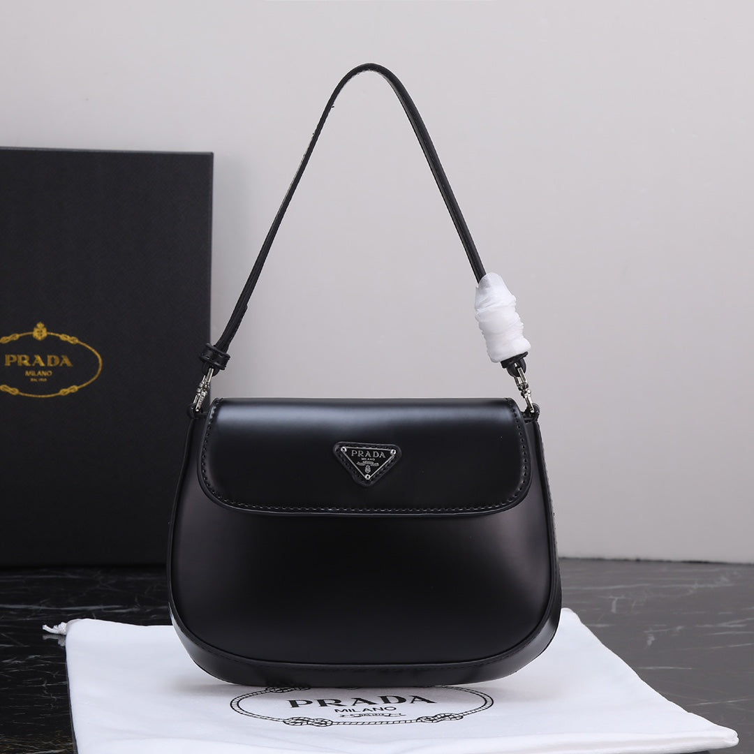 Luxury Prada23 BAG IN BLACK CALFSKIN SILVER HARDWARE