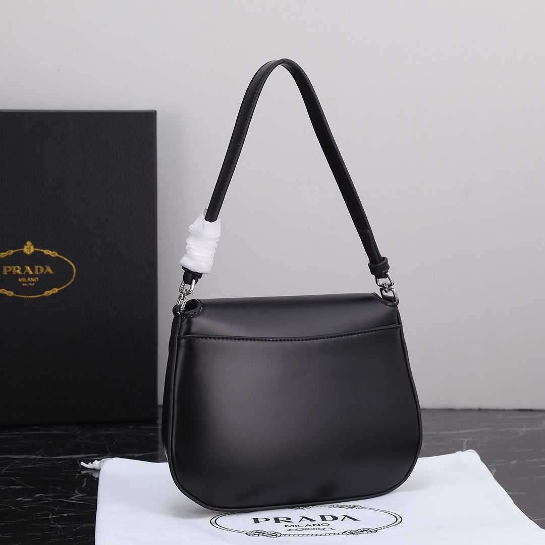 Luxury Prada23 BAG IN BLACK CALFSKIN SILVER HARDWARE