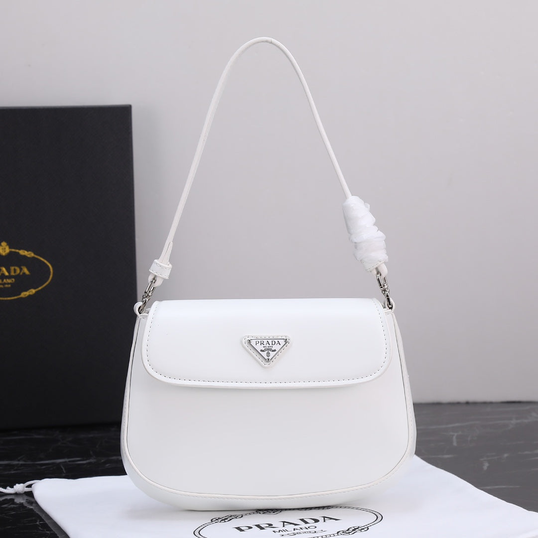 Luxury Prada23 BAG IN BLACK CALFSKIN SILVER HARDWARE