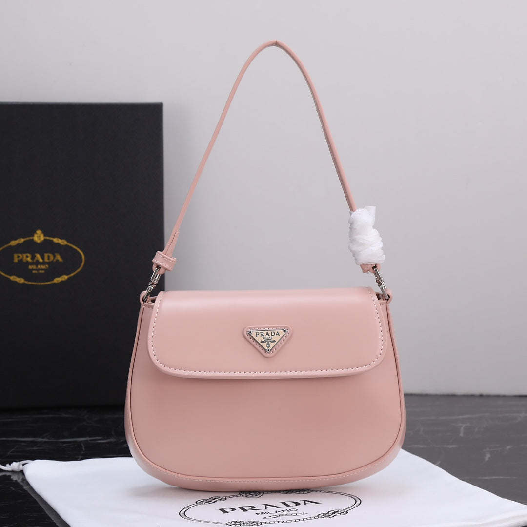 Luxury Prada23 BAG IN LIGHT PINK CALFSKIN SILVER HARDWARE
