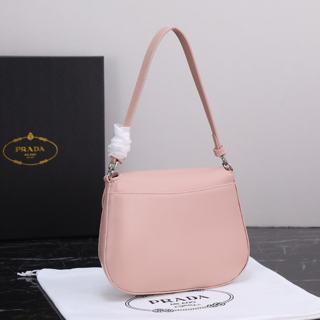 Luxury Prada23 BAG IN LIGHT PINK CALFSKIN SILVER HARDWARE