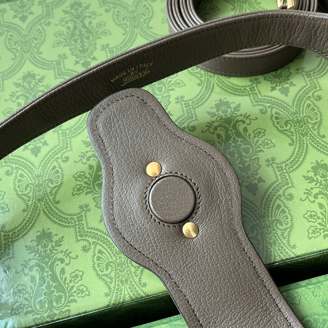 Luxury Gucci MEDIUM SHOULDER BAG 39 IN COFFEE CALFSKIN GOLD HARDWARE