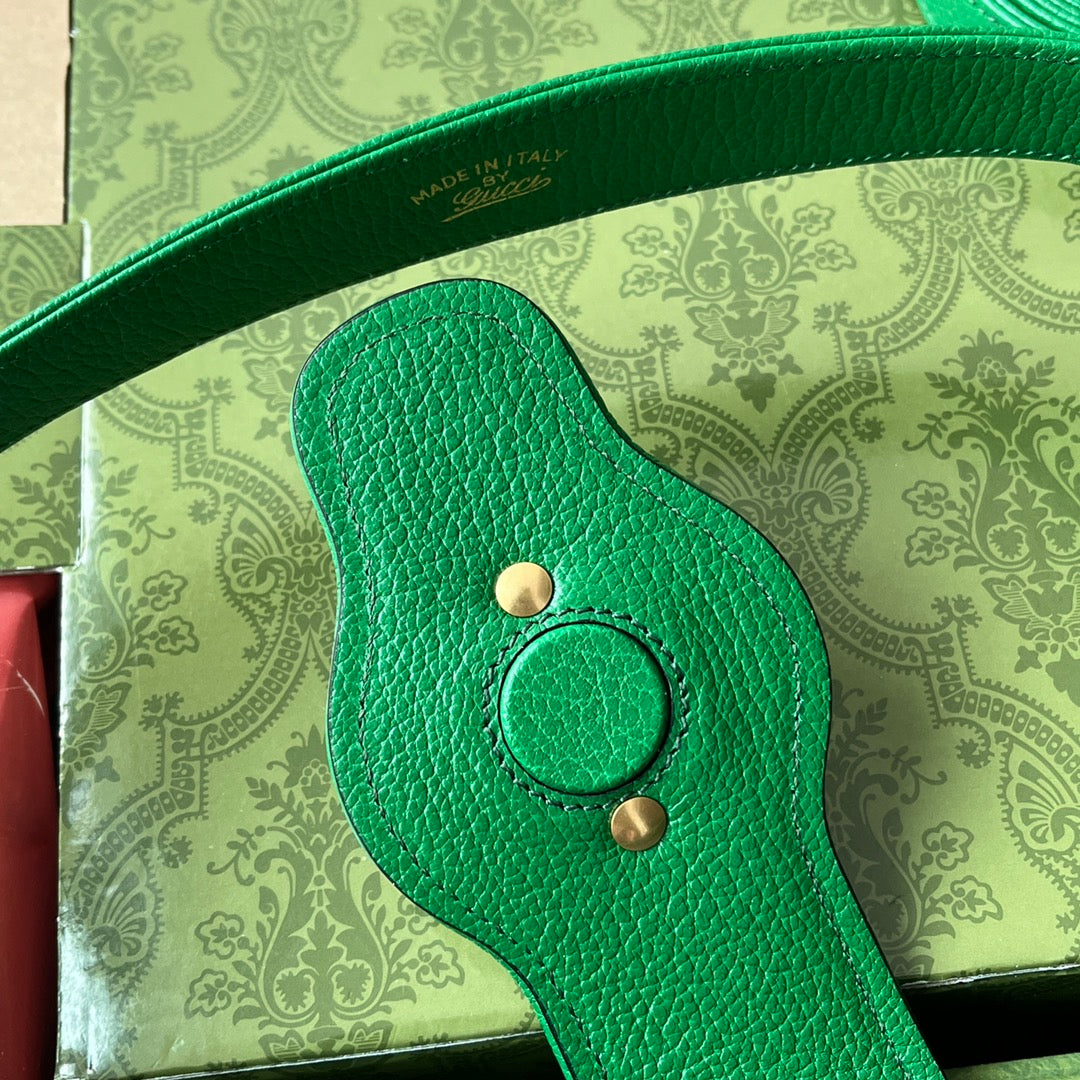 Luxury Gucci MEDIUM SHOULDER BAG 39 IN GREEN CALFSKIN GOLD HARDWARE
