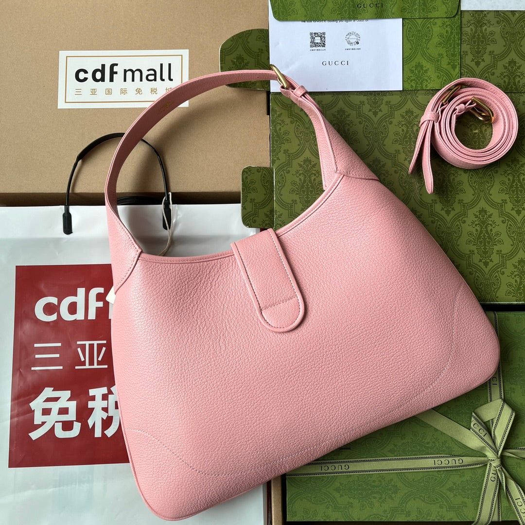 Luxury Gucci MEDIUM SHOULDER BAG 39 IN LIGHT PINK CALFSKIN GOLD HARDWARE