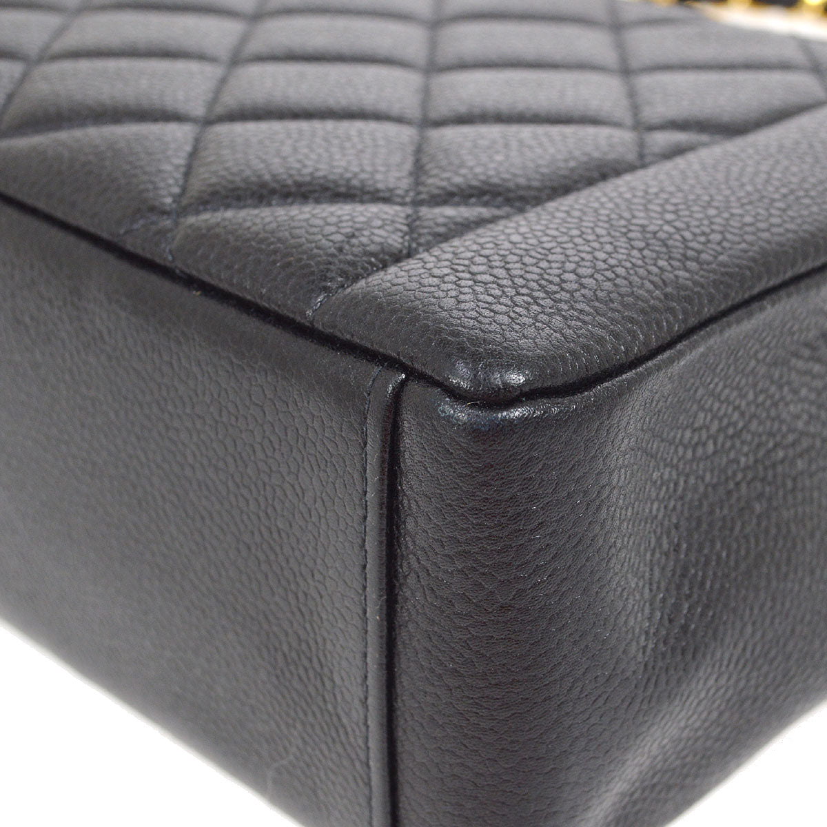 CHANEL 1997-1999 Tall Diana Flap Medium Black Caviar 15675