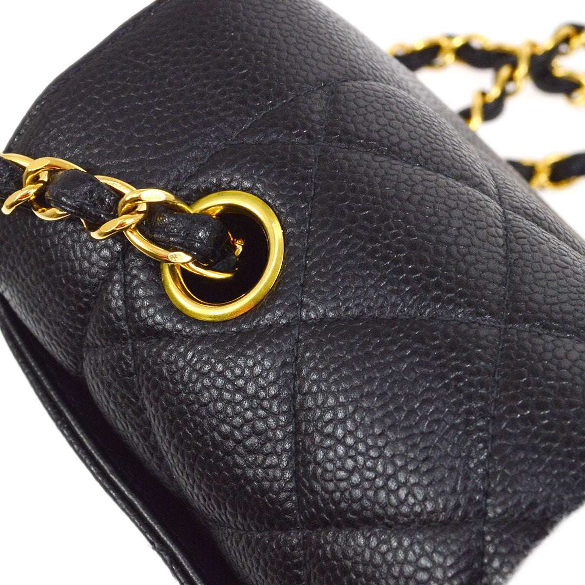 CHANEL 1997-1999 Tall Diana Flap Medium Black Caviar 15675