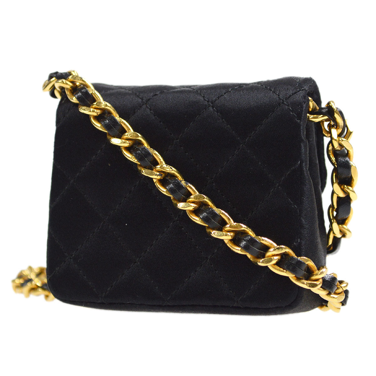 CHANEL Classic Flap Micro Black Satin 55238