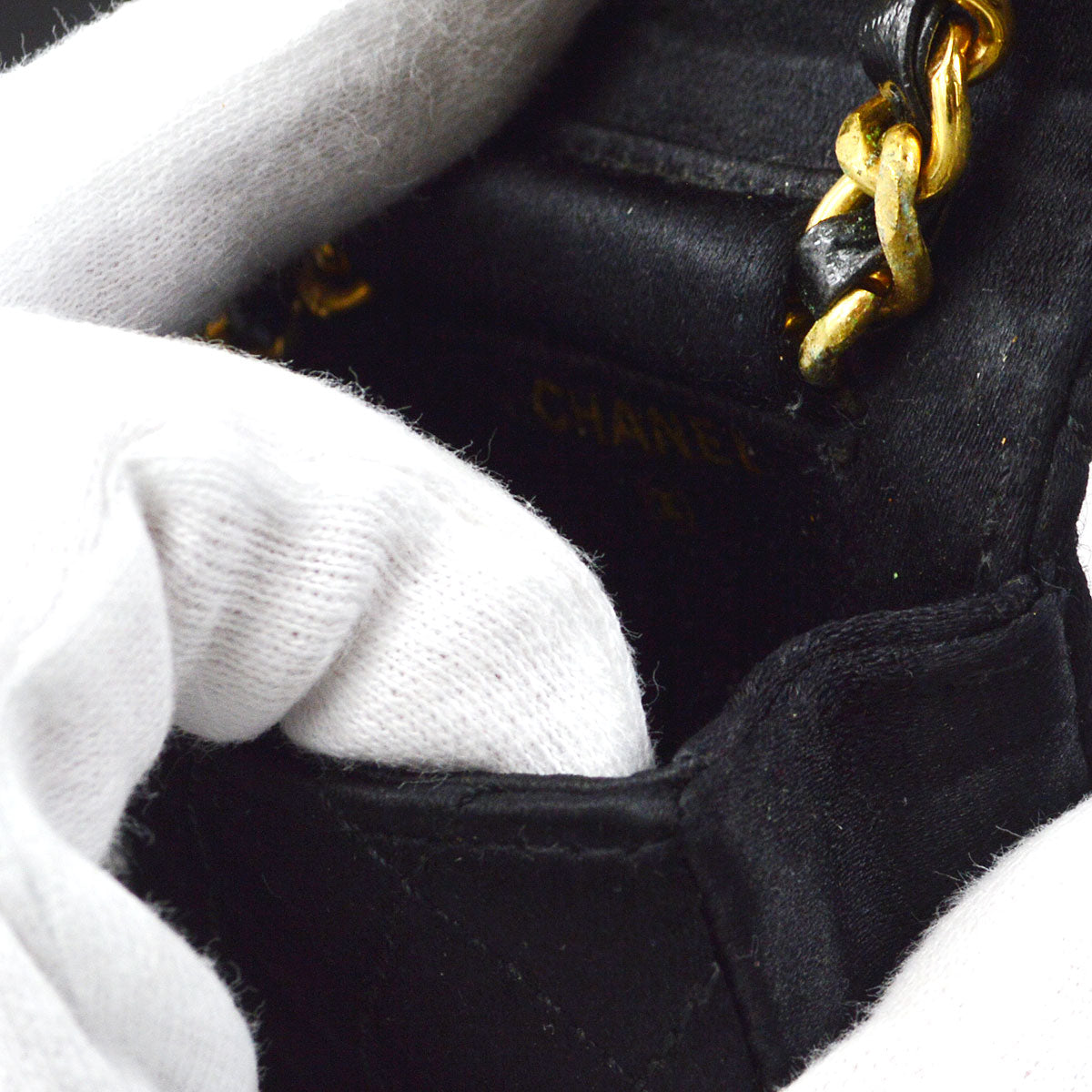 CHANEL Classic Flap Micro Black Satin 55238