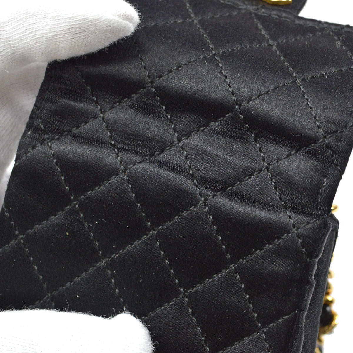 CHANEL Classic Flap Micro Black Satin 55238