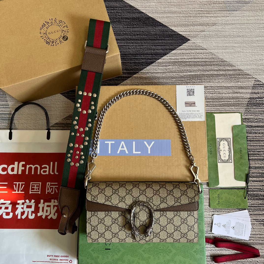 Luxury Gucci DIONYSUS 25 SMALL BAG IN GG SUPREME CANVAS
