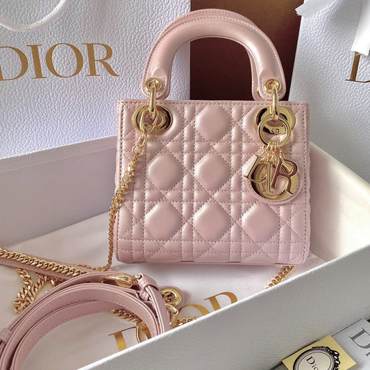 Luxury DiorMINI LADY 17 MY ABC POWDER PINK LAMBSKIN