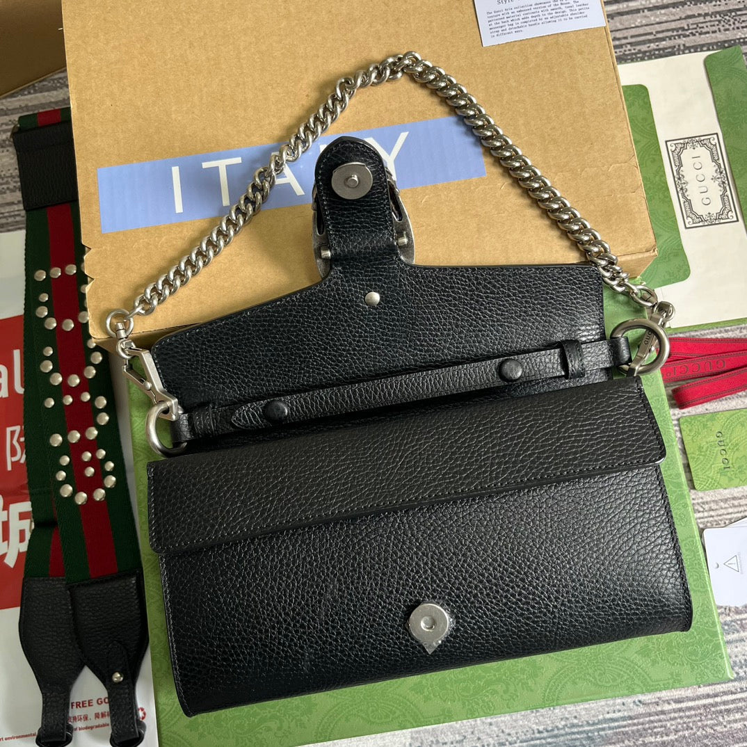 Luxury Gucci DIONYSUS SMALL 25 BAG IN BLACK CALFSKIN