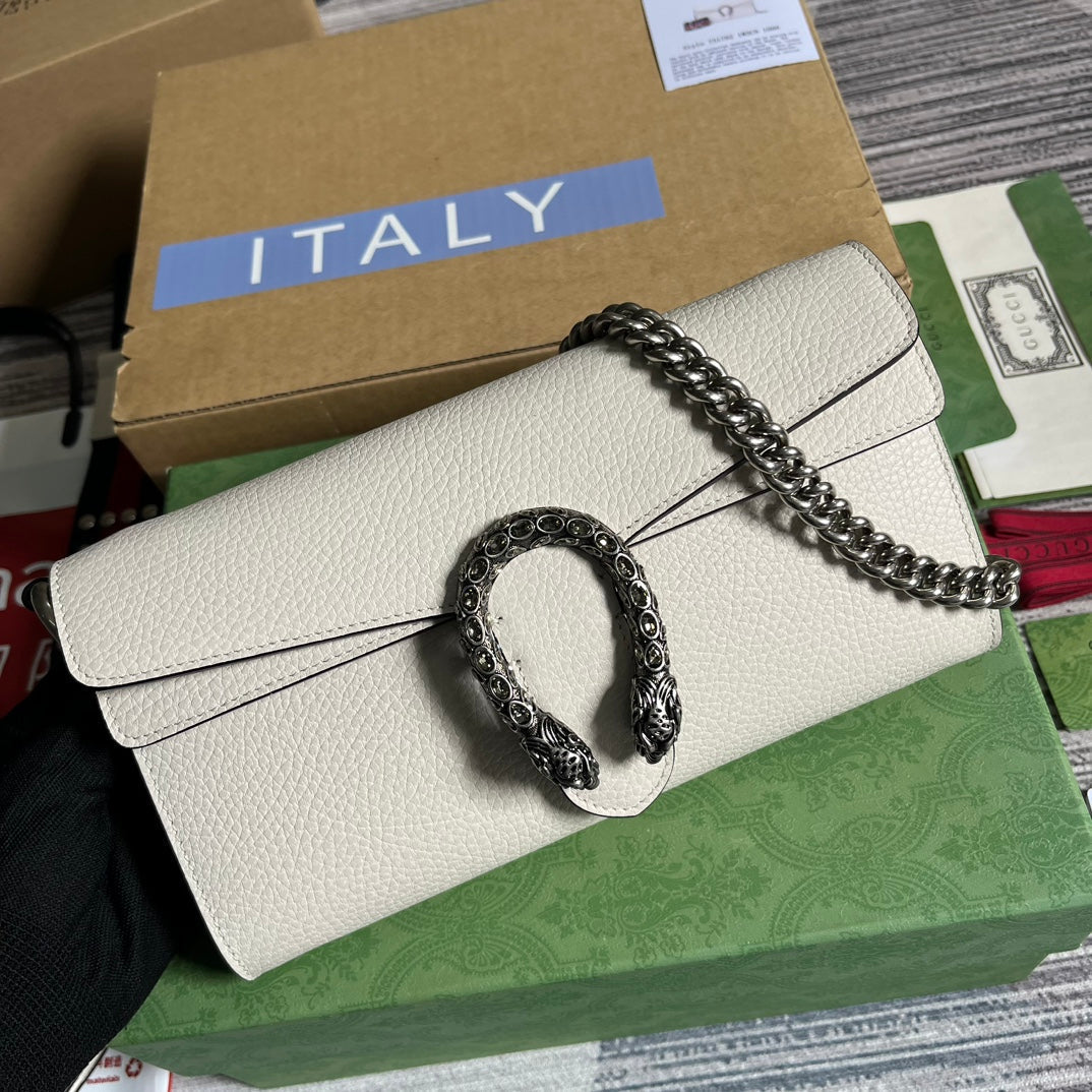 Luxury Gucci DIONYSUS SMALL 25 BAG IN WHITE CALFSKIN