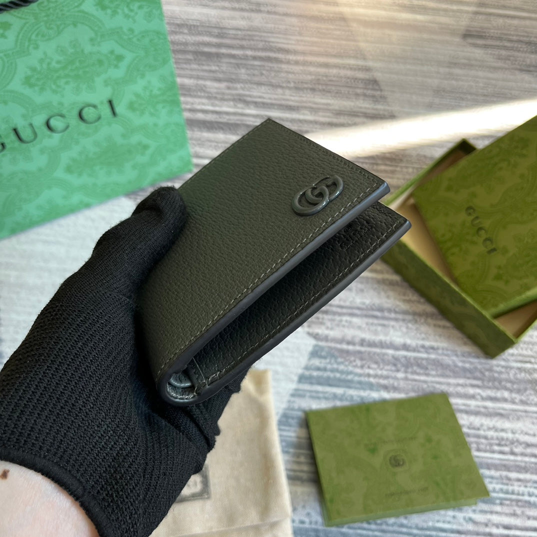 Luxury Gucci GG MARMONT 11 BIFOLD WALLET IN PENTER GREY CALFSKIN